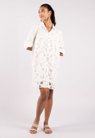 All-season Cocktail Shirt Dress White