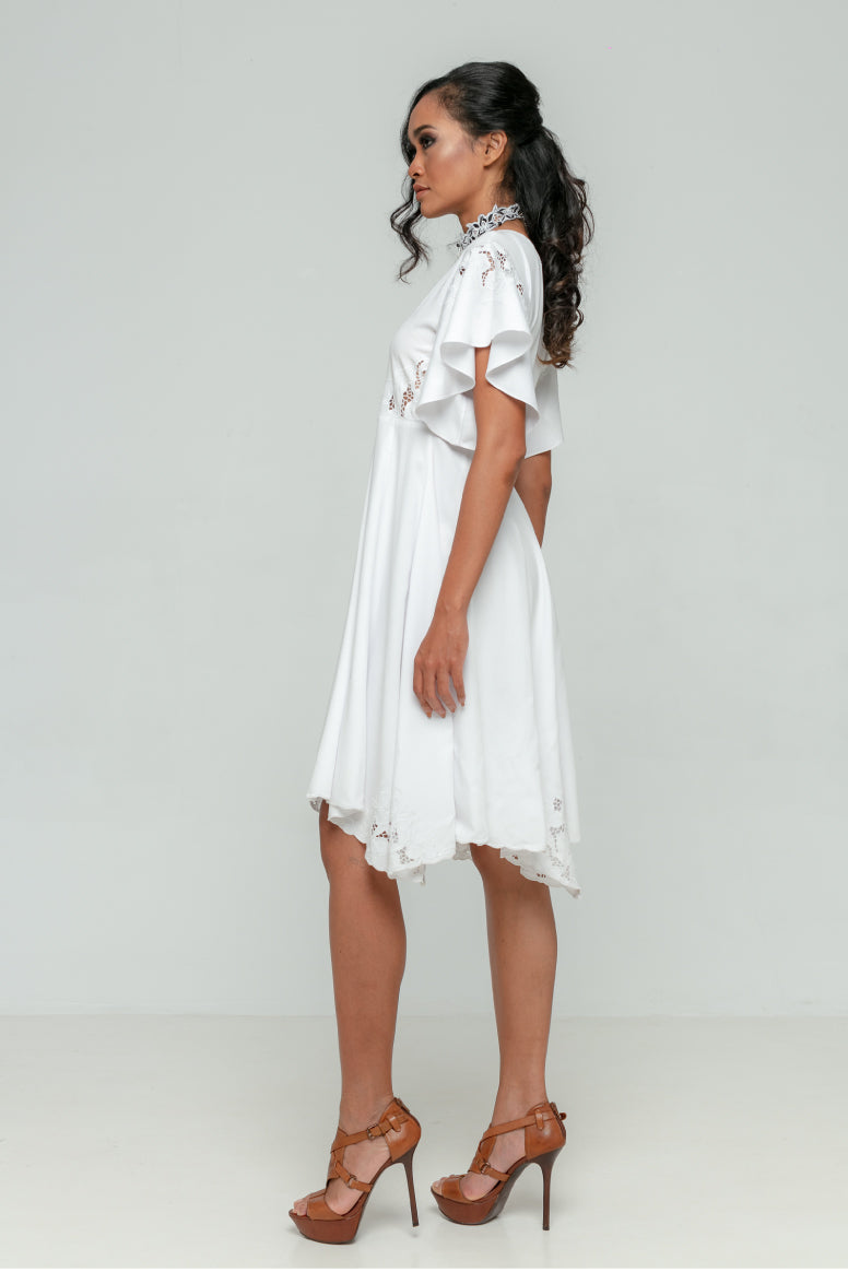 uluwatu lace dress Thaka Dress S / White / 100% Rayon
